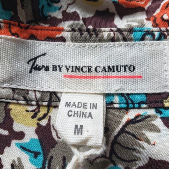 Two by Vince Camuto Floral Sleeveless Blouse M - Picture 9 of 9